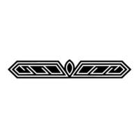 Geometric Art Deco Border with Leaf Motif on White vector