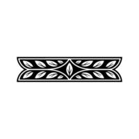 Elegant Botanical Border Black White Leaf Motif on White Background vector