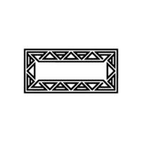 Geometric Frame , Black and White Illustration vector