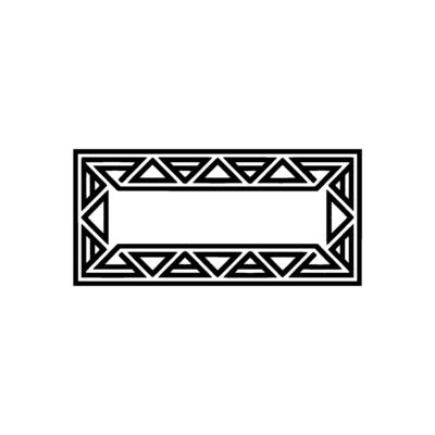 Geometric Frame , Black and White Illustration