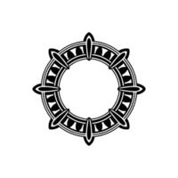 Geometric Mandala Circle Frame in Black and White, Illustration vector