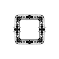 Art Deco Frame , Black, White, and Gold on Gray Background vector