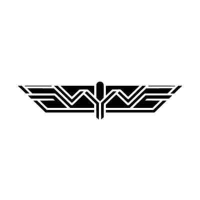 Minimalist Geometric Wing in Black and White Clean Lines