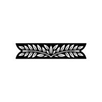 Minimalist Laurel Wreath Border Black Leaf on White Background vector