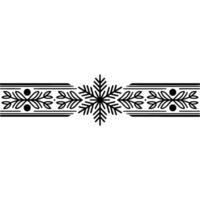 Minimalist Snowflake and Floral Border, Black and White, Elegant vector