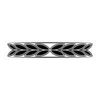 Elegant Laurel Wreath Border Minimalist Black White Element vector