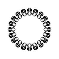 Minimalist Circular Geometric Pattern Black White Element vector