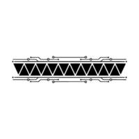 Geometric Circuitry Element Black Triangles on White Background vector