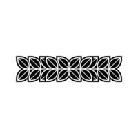 Black and White Floral Border Element 1 vector