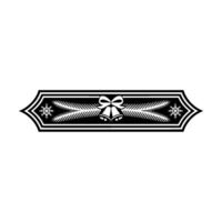 Elegant Black and White Christmas Banner with Bells and Snowflakes vector