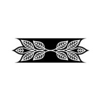 Elegant Black and White Leaf Motif Element vector