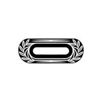 Minimalist Black and White Laurel Wreath Emblem vector