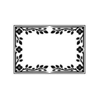 Floral Frame Silhouette, Decorative , Invitation Element, vector