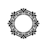 Winter Snowflake Frame Illustration Minimalist vector