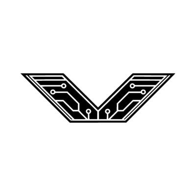Tech Geometric Circuit Board in Black White