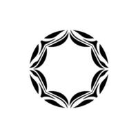 Minimalist Black Floral Frame on White Background vector