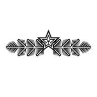 Minimalist Star and Laurel Decoration on White Background vector