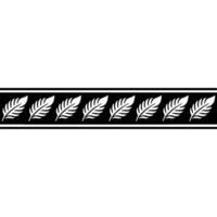 Black and White Feather Border , Geometric Repeat vector