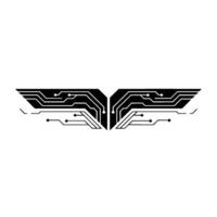 Abstract Circuit Board Wing Modern Technology Concept vector