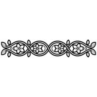 Elegant Floral Border , Black on White, Ornamental vector