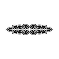 Geometric Leaf Motif, Elegant Black White Element vector