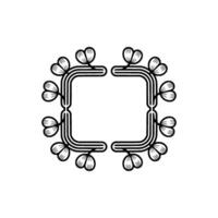 Elegant Floral Frame on White Background, Minimalist vector