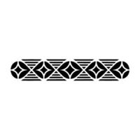 Geometric Decorative Border Element, Black White, Repeating Pattern vector