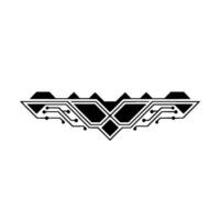 Tech Circuit Batwing , Minimalist Modern on White vector