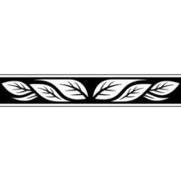 Elegant Leaf Border in Black and White, vector