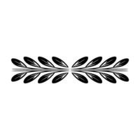 Elegant Laurel Wreath Element Minimalist Black White vector