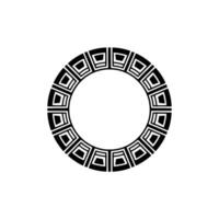 Geometric Circular Pattern in Black and White Minimalist Element vector