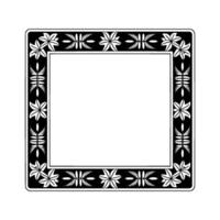 Elegant Floral Frame in Black White with Empty Space, Illustration vector