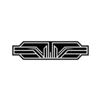 Geometric Art Deco Emblem on White, Modern Minimalist vector