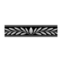 Elegant Black White Floral Border , Leafy Pattern, Decorative Element vector