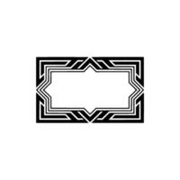 Geometric Decorative Frame Minimalist Black and White Element vector