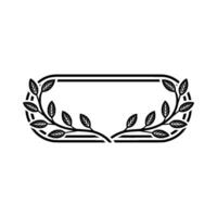 Minimalist Botanical Frame Decorative Leafy Border on White vector