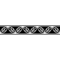Decorative Leaf Border in Black and White, Modern vector