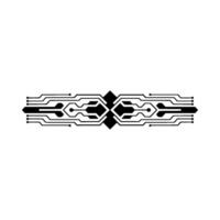 Geometric Circuit Board Element, Black and White, Minimalist Tech Art vector