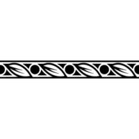 Decorative Border Geometric Black Leaf Pattern on White vector