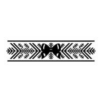 Festive Bow Border Christmas Ornament , Minimalist Style vector
