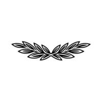 Minimalist Laurel Wreath , Elegant Emblem on White Background vector