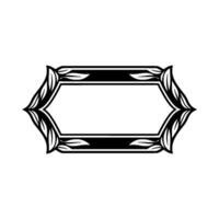 Elegant Black and White Floral Frame on Gray Background vector