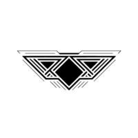 Geometric Winged Minimalist Black and White vector