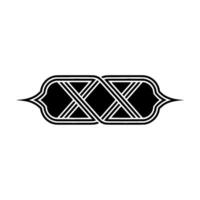 Elegant Black White Interlocking Pattern on White Background vector