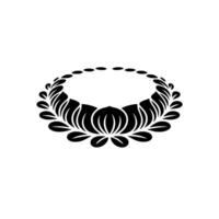 Minimalist Floral Wreath Black White, Elegant vector