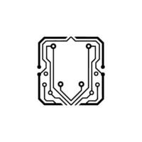 Minimalist Circuit Board Technology, Innovation, Digital vector