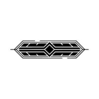 Art Deco Linear Ornament Geometric Black White on Cream Background vector