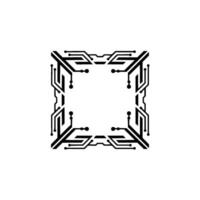 Abstract Tech Frame Circuit Board Square, Modern Minimalist vector