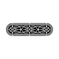 Geometric Black Border Ornament with Abstract Floral vector