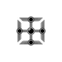 Art Deco Network Minimalist Geometric Abstract on White vector